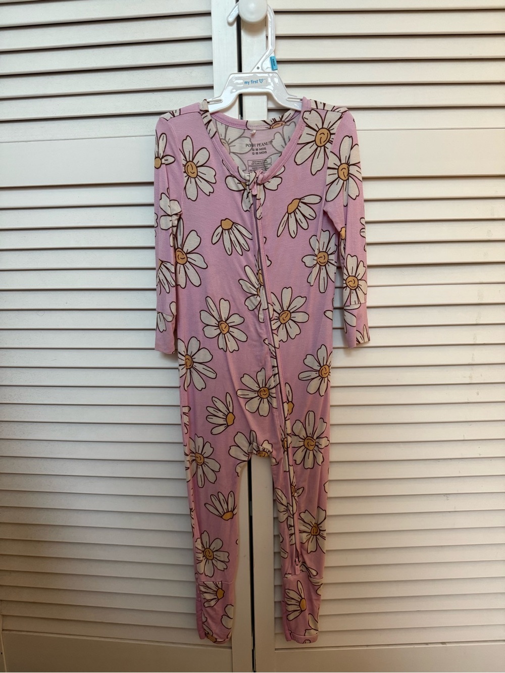 Posh Peanut Pink Daisy Print Kids One-Piece Footie